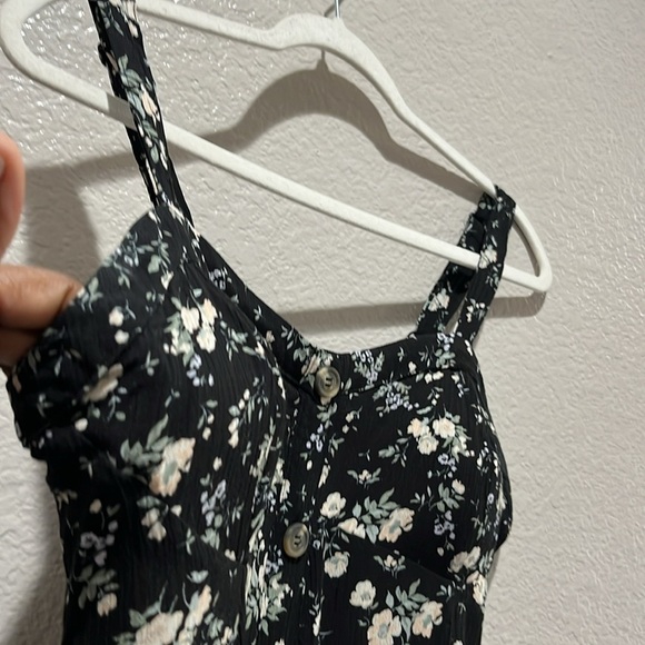 Wallflower Black Floral Mini Dress with removable cups Size Large Sleeveless Y2K - Picture 6 of 11